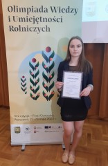 Weronika laureatką Olimpiady Wiedzy i Umiejętności Rolniczych