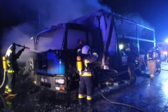 Ciężarówka stanęła w ogniu