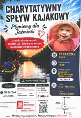 Płyną, by pomóc małej Jaśmince. Charytatywny spływ kajakowy odbędzie się w powiecie biłgorajskim