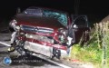 Pijany kierowca uderzy w betonowy przepust